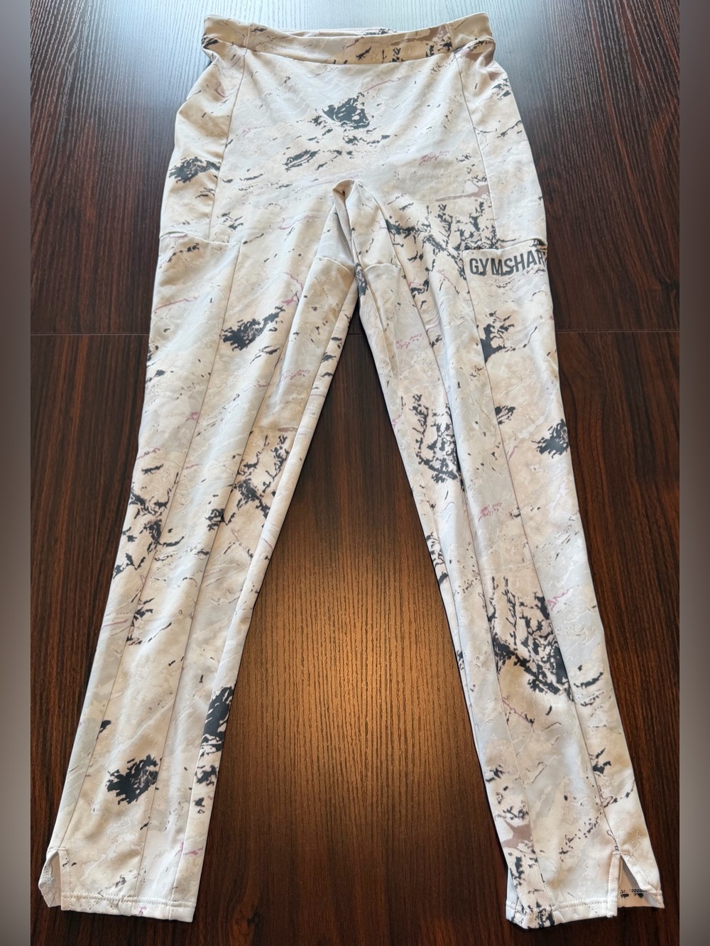 Gymshark Women’s Marble Printed Straight Leg Jogger Slit Ankle Size M